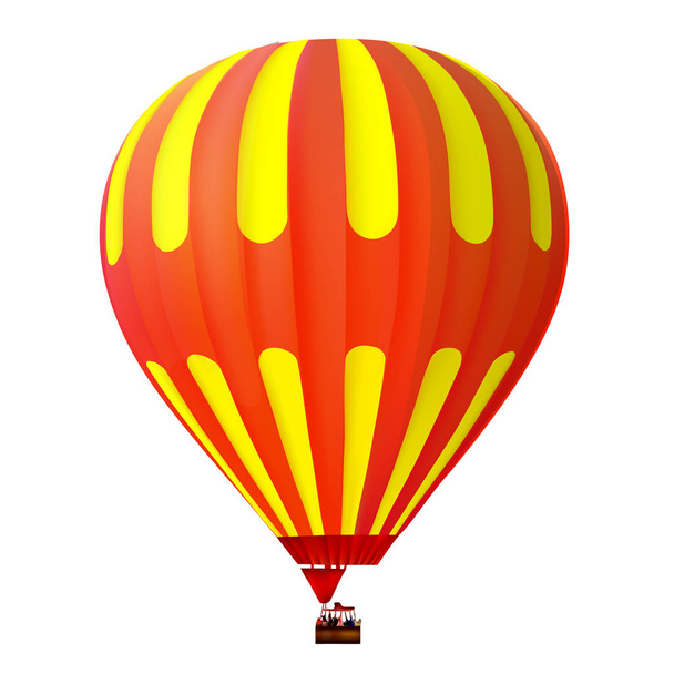 3d желтый и красный воздушный шар на белом фоне
 - Фото, изображение