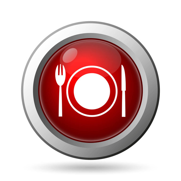 レストランのアイコン。白い背景の上のインター ネット ボタン - 写真・画像
