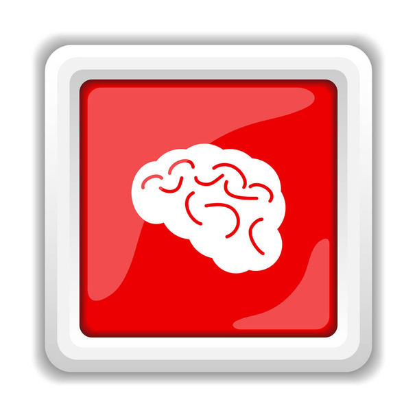 Icona del cervello. Pulsante Internet su sfondo bianco
 - Foto, immagini