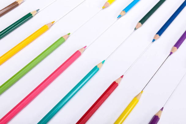 Color pencils isolated on white background - Φωτογραφία, εικόνα