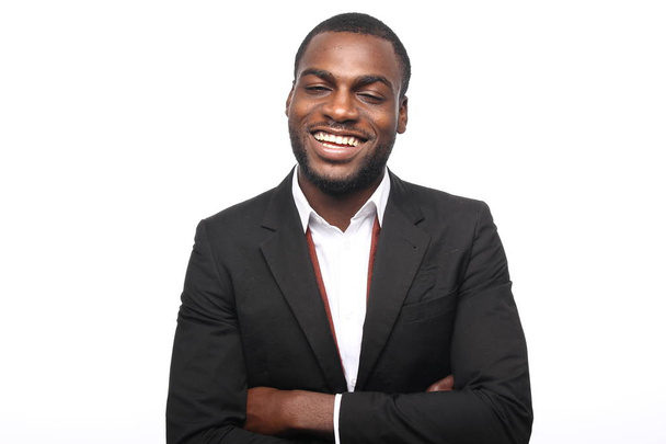 Smiling black man posing - 写真・画像
