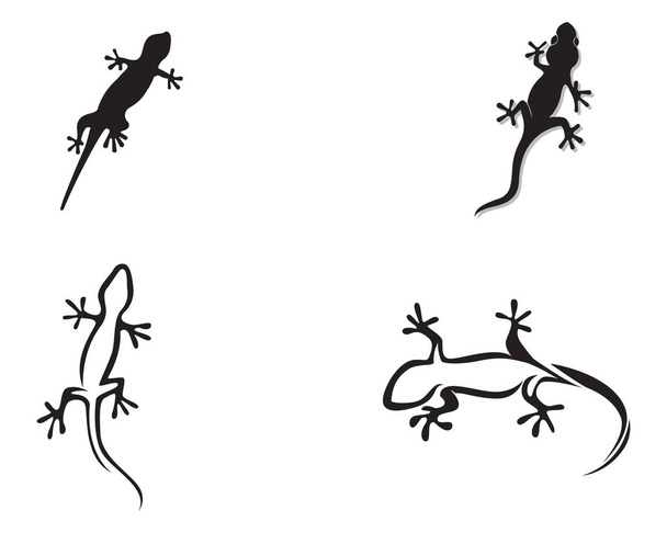 Lizard Caméléon Gecko Silhouette vecteur noir - Vecteur, image