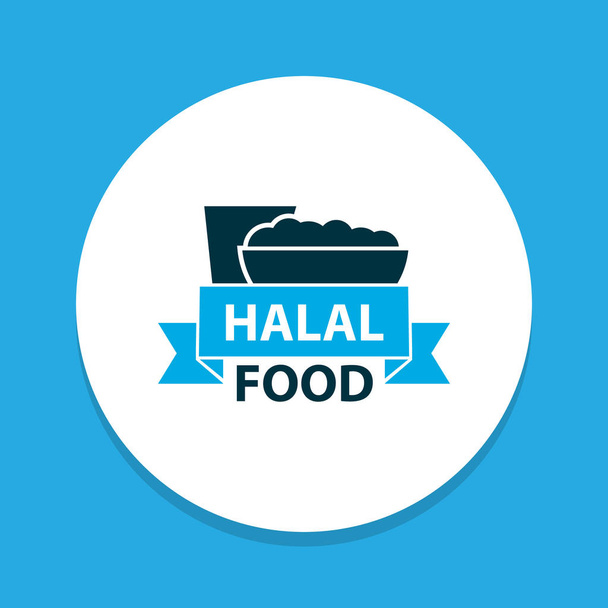 Icono halal símbolo de color. Elemento alimenticio aislado de primera calidad en estilo moderno
. - Vector, imagen