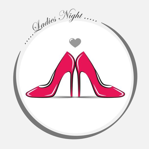 mulheres sapatos rosa de salto alto moda
 - Vetor, Imagem