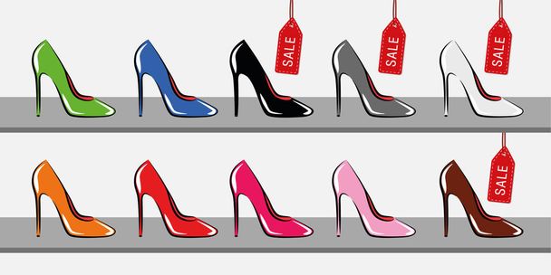 womens shoes high heel fashion big sale - Vector, Image