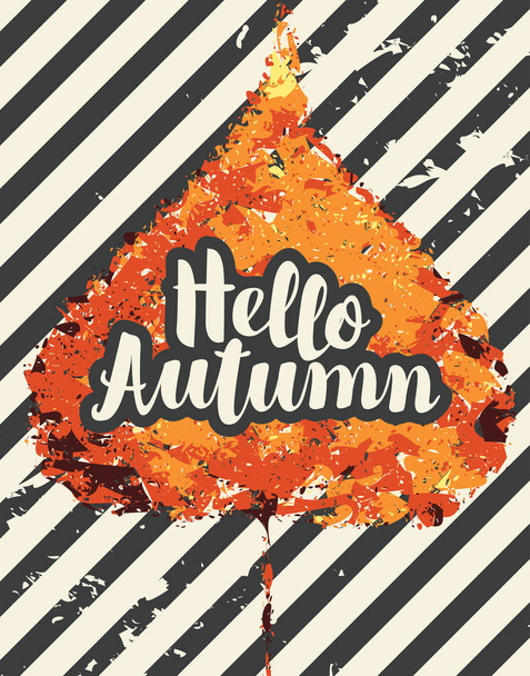 Autumn banner with bright autumn poplar leaf - ベクター画像