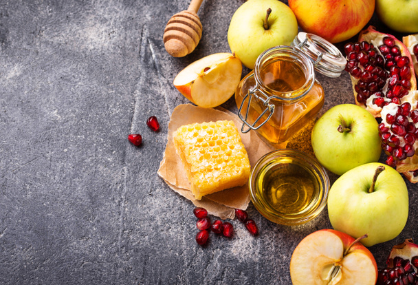 Méz-, alma- és gránátalma-a Ros Hashana - Fotó, kép