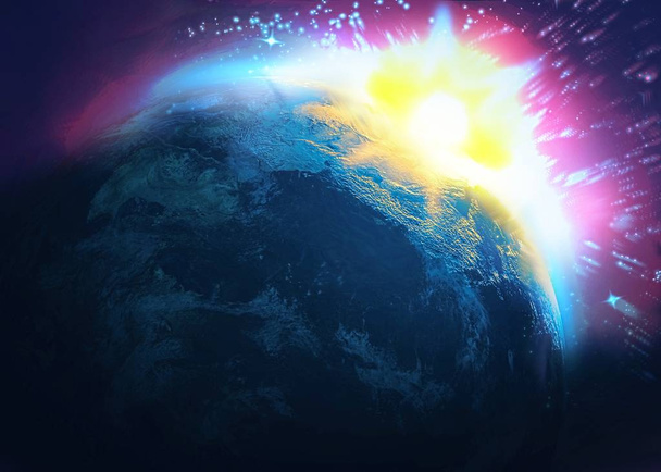 Вплив астероїдів, кінець світу. 3d ілюстрація
 - Фото, зображення