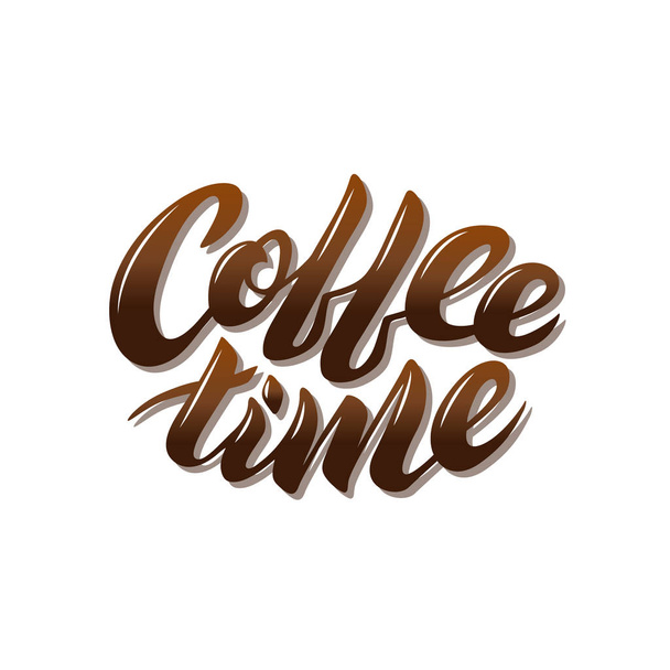Καφές καφέ διάνυσμα γράμματα σε λευκό φόντο - Διάνυσμα, εικόνα