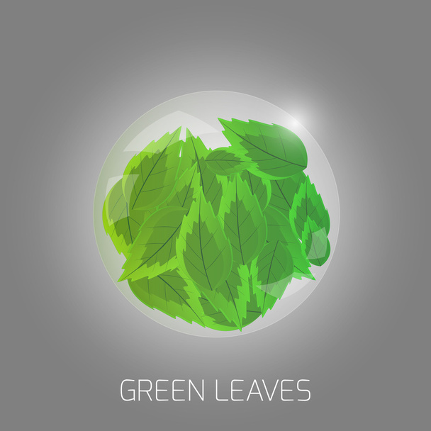 Illustration of green leaves - Vector, Image