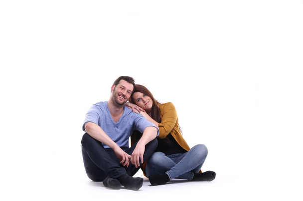 Beautiful caucasian couple is posing - Фото, изображение