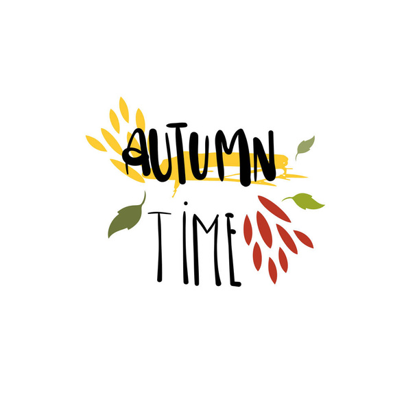 autumn time badge isolated design label season lettering for logo templates invitation greeting card prints and posters - Vecteur, image
