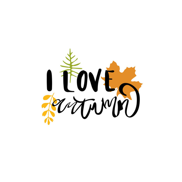 i love autumn badge isolated design label season lettering for logo templates invitation greeting card prints and posters - Vecteur, image