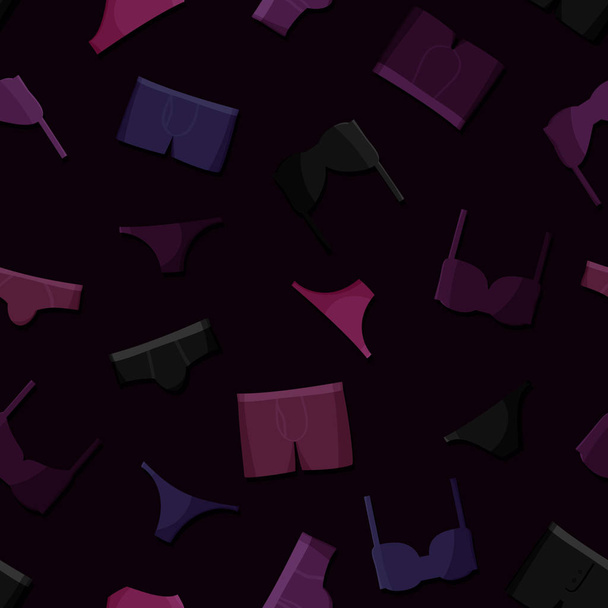 Underwear on dark background - vector background - Vector, Image