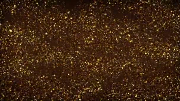 Gold Glitter deeltjes achtergrond. Naadloze loops. - Video