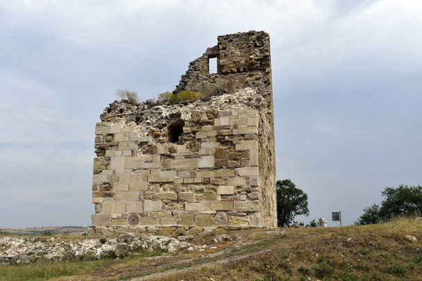 Greece, ancient monument in Amphipoli, ruin of north tower - Photo, Image