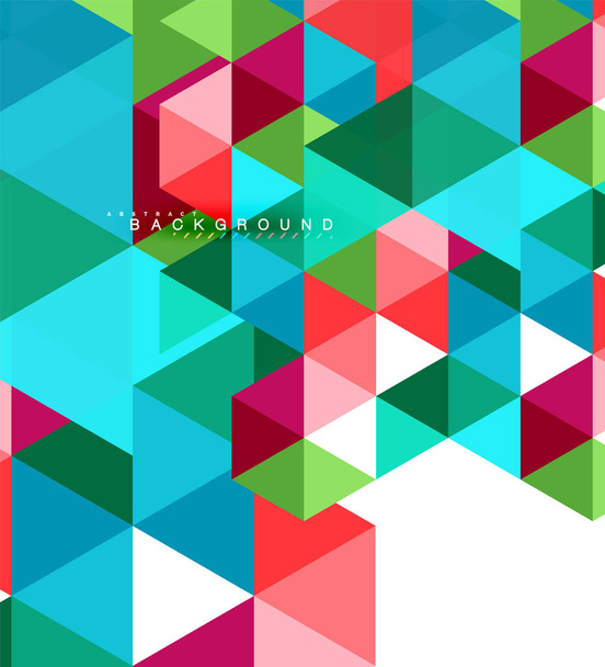 Multicolored triangles abstract background, mosaic tiles concept - Vector, Image