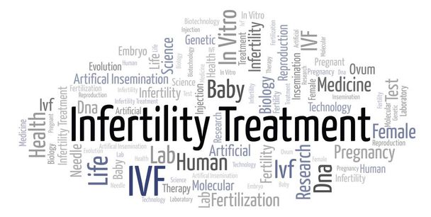 Infertility Treatment word cloud. Wordcloud made from letters and words only. - Photo, Image