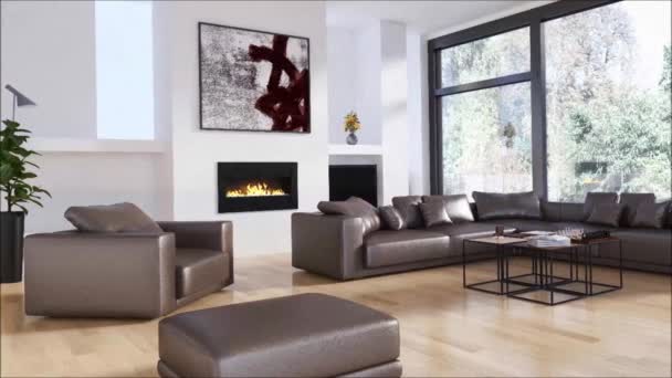 сучасні яскраві інтер'єри квартири Вітальня 3D візуалізація ілюстрація
 - Кадри, відео