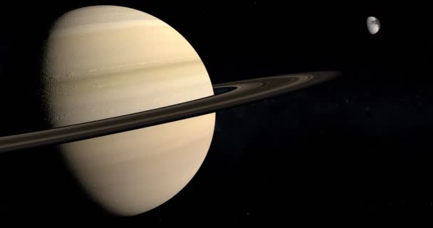 Szaturnusz bolygó műholdas Iapetus kering körül - Felvétel, videó