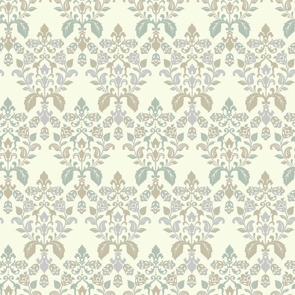 Vector textured print. Damask Seamless vintage pattern. Can be used for wallpaper, fabric, invitation - Vector, Image