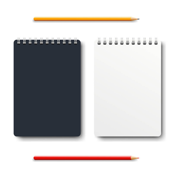 Notebook Isolated With Two Pencil White Background With Gradient Mesh, Vector Illustration - Διάνυσμα, εικόνα