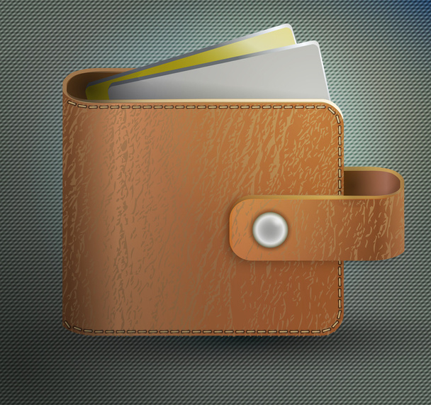 Leather wallet.  vector illustration  - Vector, Image