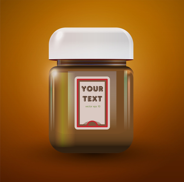 Illustration of a jar of peanut butter - Vector, Image