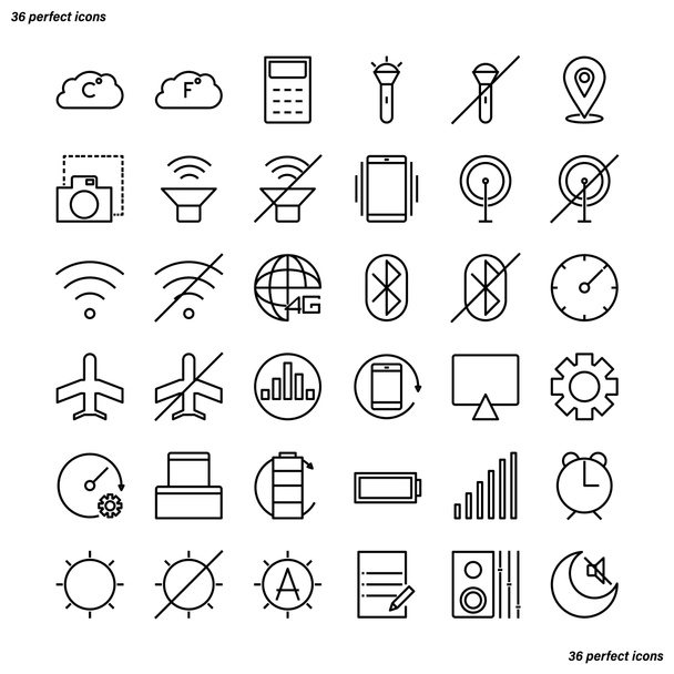 Mobile Function Outline Icons perfect pixel.  - Photo, Image