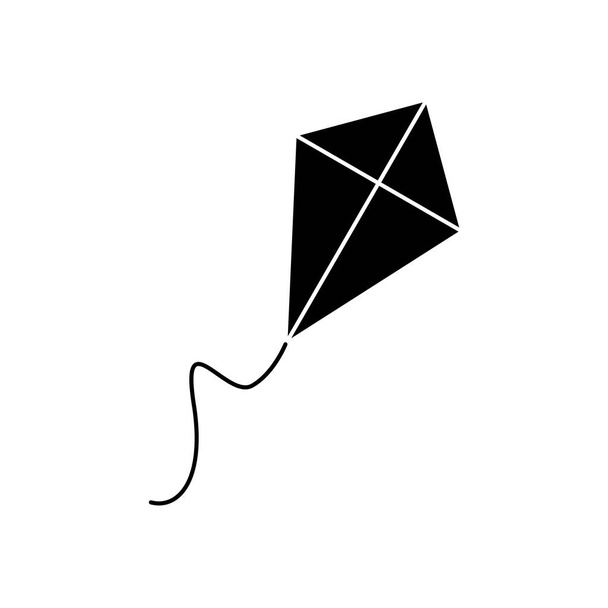 黒いアイコンの凧 - ベクター画像