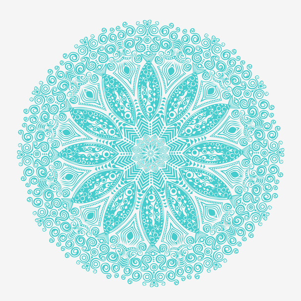 Blue snowflake on white background - ベクター画像