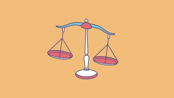 Δικαιοσύνης ισορροπία σύμβολο κινούμενα σχέδια Hd - Πλάνα, βίντεο