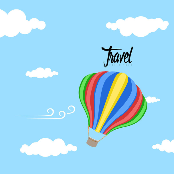 Luftballon-Symbol am Himmel. Reisekonzept - Vektor, Bild
