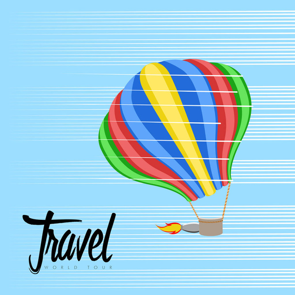 Air balloon icon on the sky. Travel concept - ベクター画像