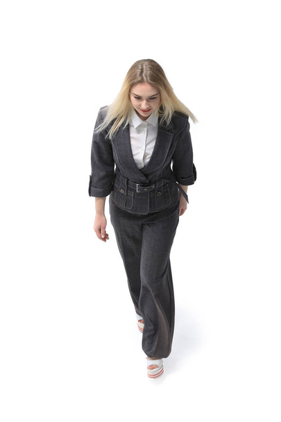view from the top.young business woman walking forward - Photo, image