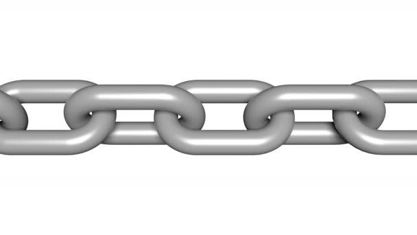 Metal zincirin 4k animasyonu, paslanmaz çelik zincir hareketi, blok zinciri. - Video, Çekim