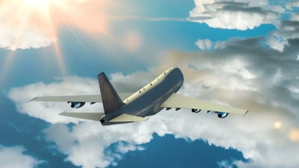 αεροπλάνο που πετάει πάνω από τα σύννεφα - Πλάνα, βίντεο