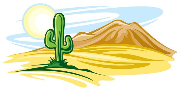 Woestijnlandschap - Vector, afbeelding