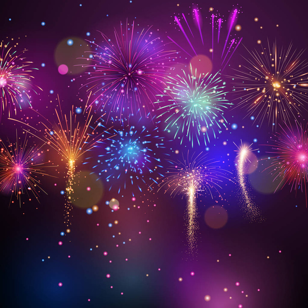 Kleurrijke vector afbeelding van Fireworks - Vector, afbeelding