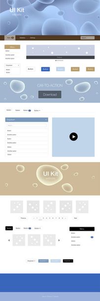 Light Blue, Yellow vector ui kit with bubble shapes. Shining curly illustration in marble style with gradient. This sample is for your website. - Vector, Image