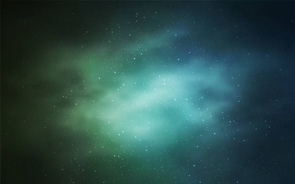 Lichtblauwe, groene vectorbaan met kosmische sterren. Schitterende gekleurde illustratie met heldere astronomische sterren. Patroon voor astronomie websites. - Vector, afbeelding