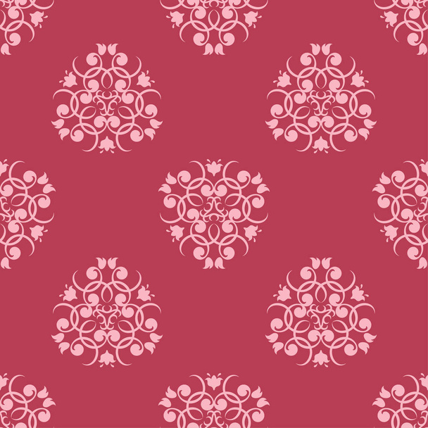 Floral design on red background. Seamless pattern for textile and wallpapers - Vettoriali, immagini