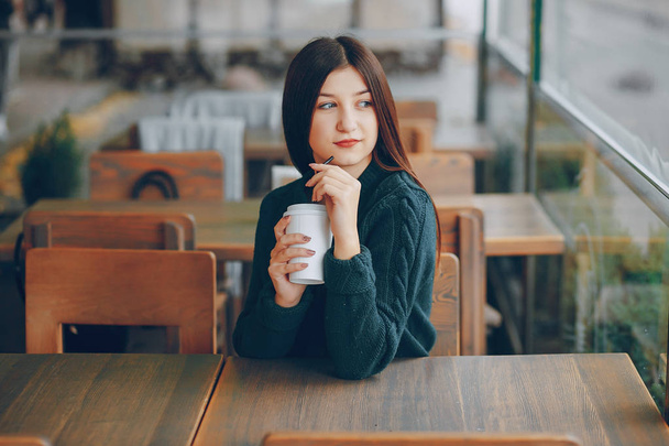 girl in cafe - Photo, Image