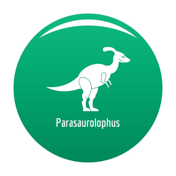 Parasaurolophus icon vector green - Vetor, Imagem