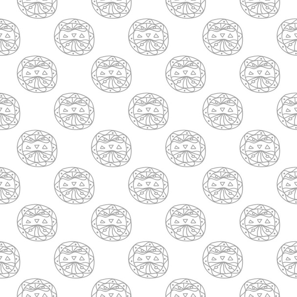 Gray geometric ornament on white background. Seamless pattern for web, textile and wallpapers - Vector, imagen