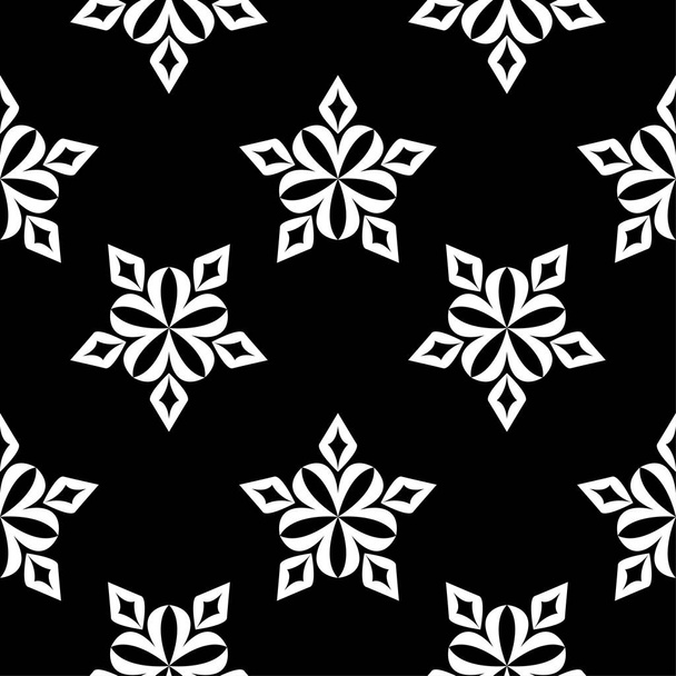 Black and white floral ornament. Seamless pattern for textile and wallpapers - Vektor, kép