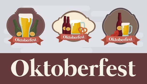 Oktoberfest festival design con icona vectot ilustrazione
 - Vettoriali, immagini