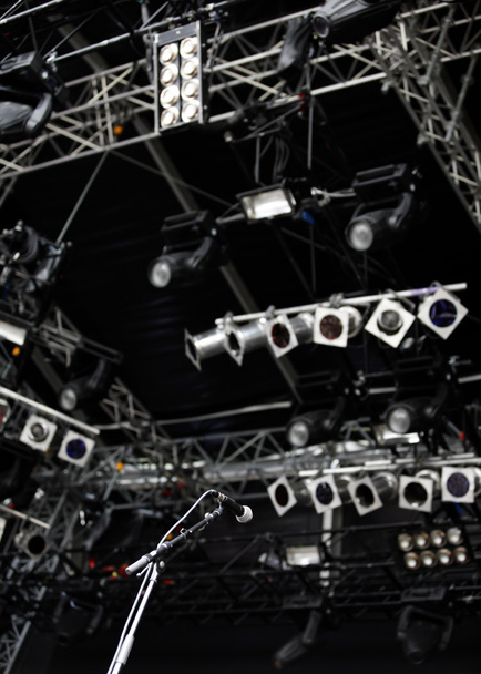 Technology - mic and lights on stage - Photo, Image
