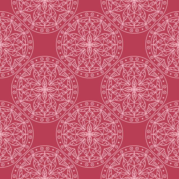 Red geometric ornament. Seamless pattern for web, textile and wallpapers - Wektor, obraz