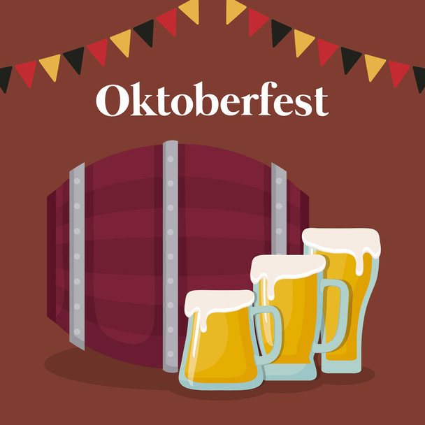 Oktoberfest festival de diseño con ilustración icono vectot
 - Vector, imagen